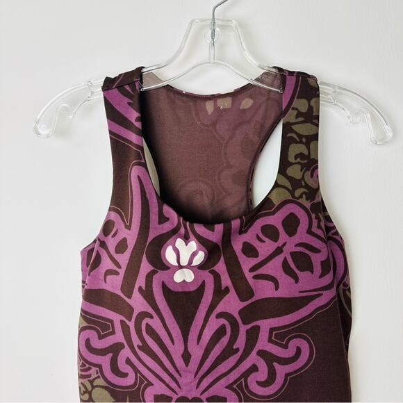 Athleta Floral Tank Top Racerback Built in Bra Athletic Purple Size 36B - Picture 3 of 7